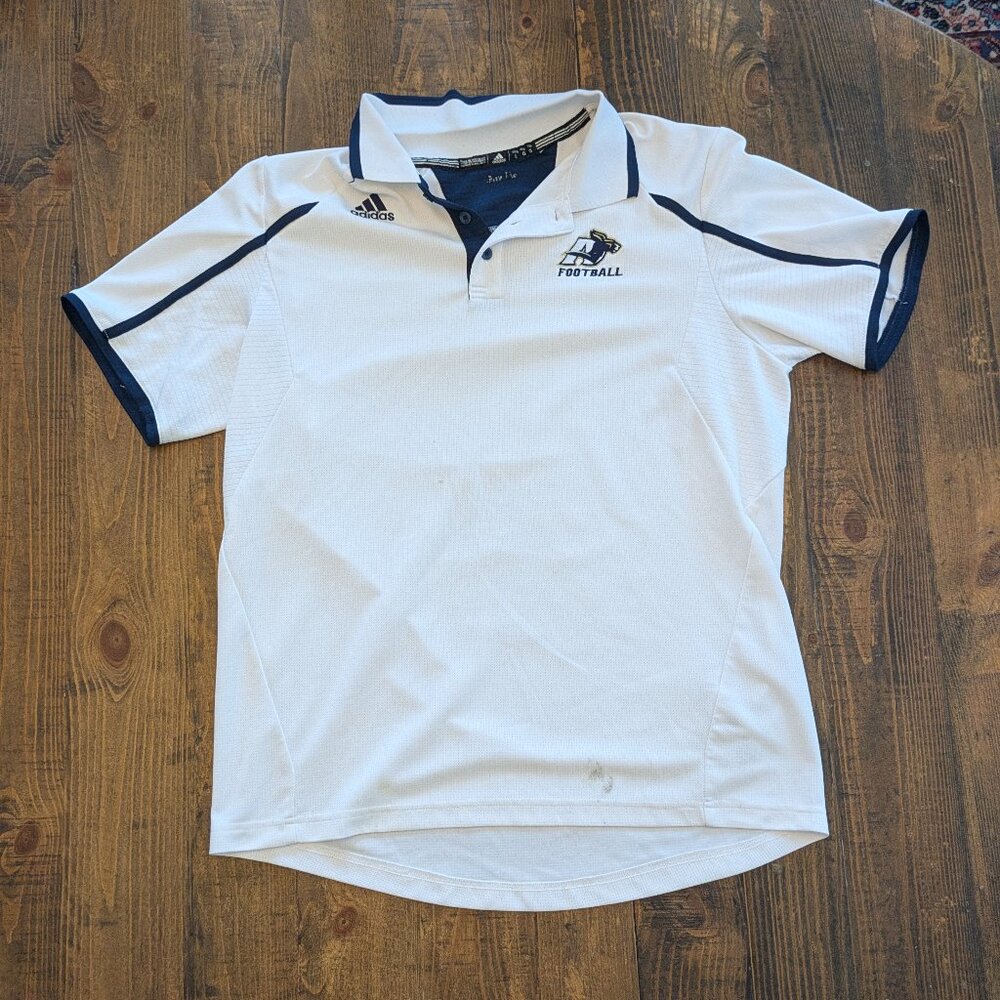 Akron Zips Adidas Climalite Polo, White, L